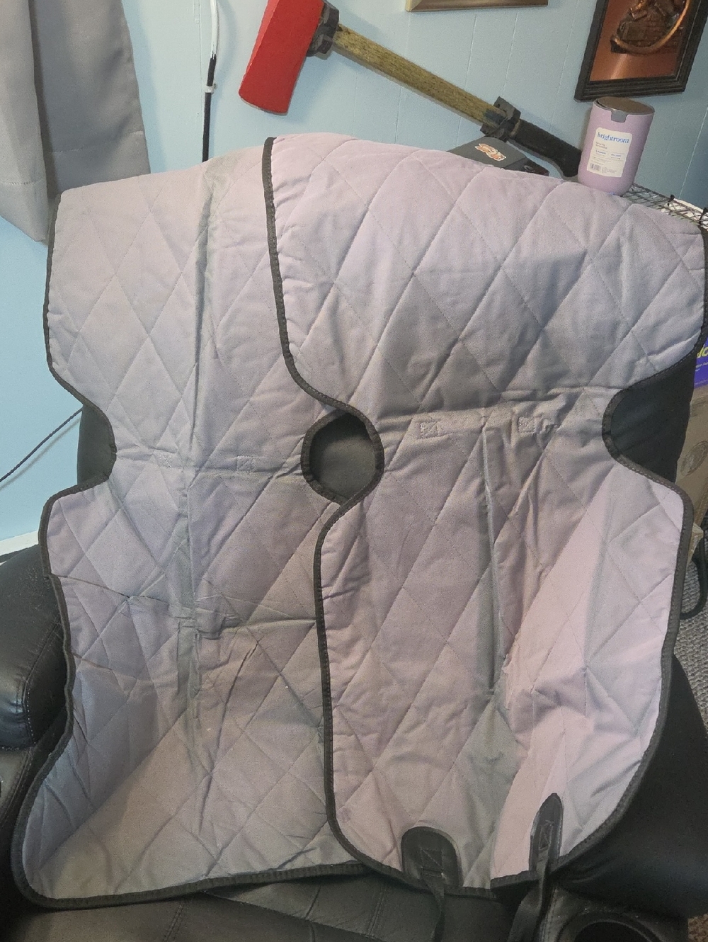 Gray Quilted Car Seat Cover Set Of 2
